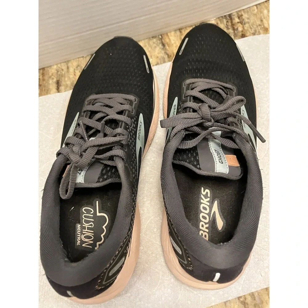 Brooks Ghost 14 Women's Size 9) Running Shoes Black Pearl Peach Sneakers